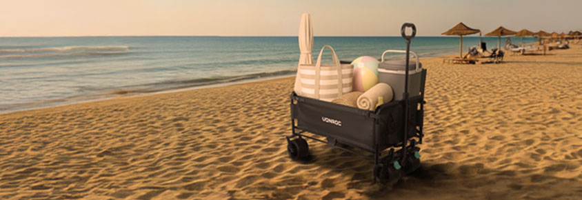 Compacte Vonroc bolderkar op het strand