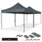 Partytent - 6x3m - Premium easy-up Partytent | set incl. 2x Tent en 1x koppelsysteem – Grijs