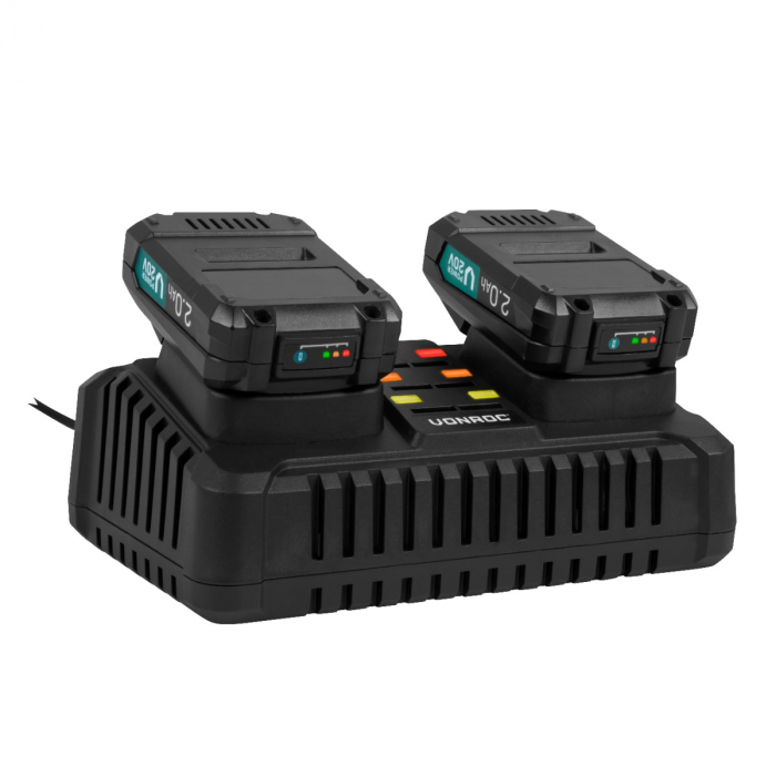 VONROC Dubbele snellader 20V | VPower 20V platform