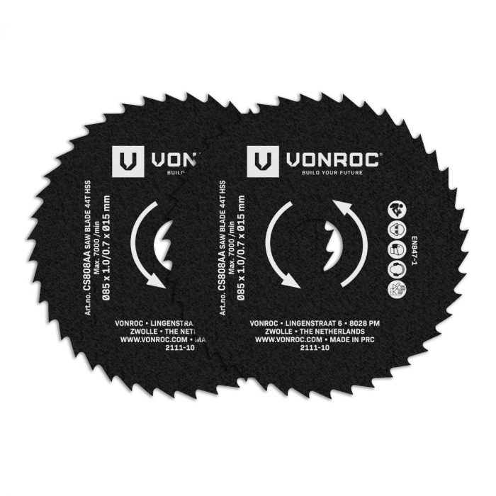 HSS zaagbladen voor mini cirkel- en invalzagen – 85x15mm | 2 stuks