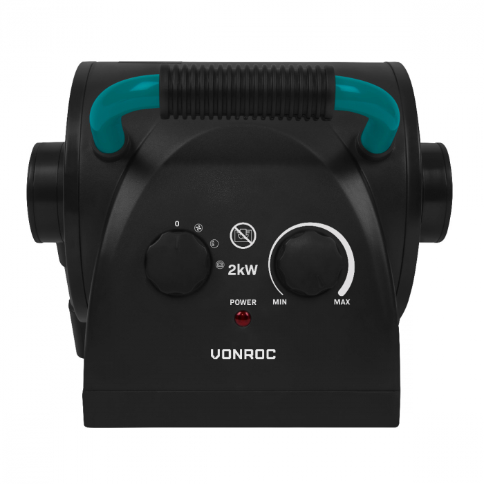 VONROC PRO Elektrische ventilatorkachel - 1350W/2000W - keramisch | 900 kantelbaar