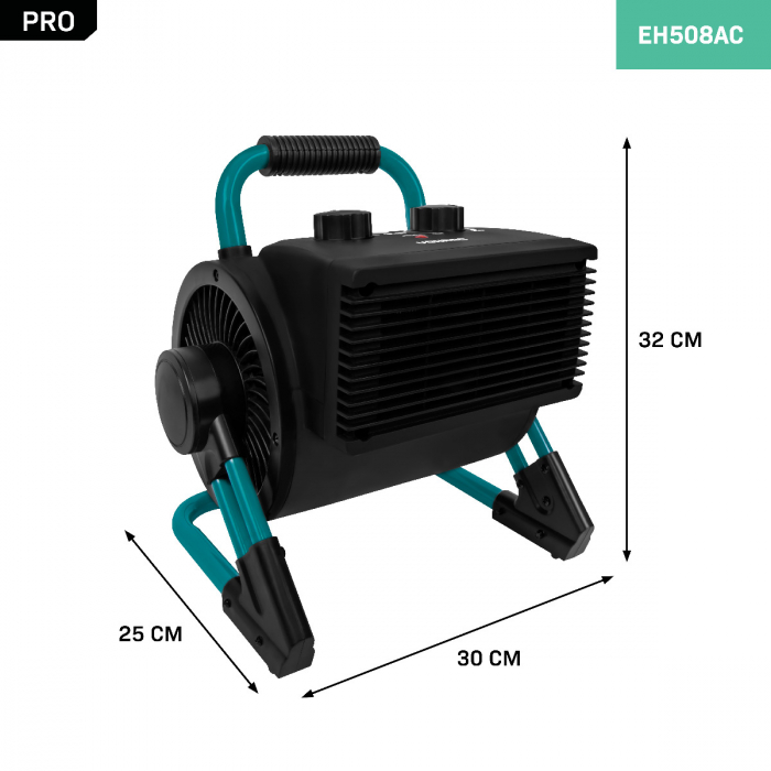VONROC PRO Elektrische ventilatorkachel - 1350W/2000W - keramisch | 900 kantelbaar
