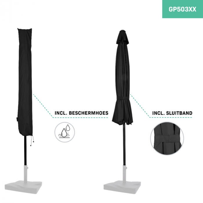 Parasol Recanati Ø300cm – Premium parasol | Anthracite/Black