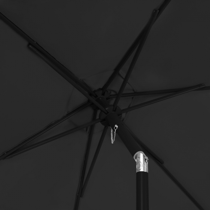 VONROC Parasol Torbole – Ø200cm – Premium Parasol -  Antraciet/Zwart | Incl. Parasolvoet 20 kg.