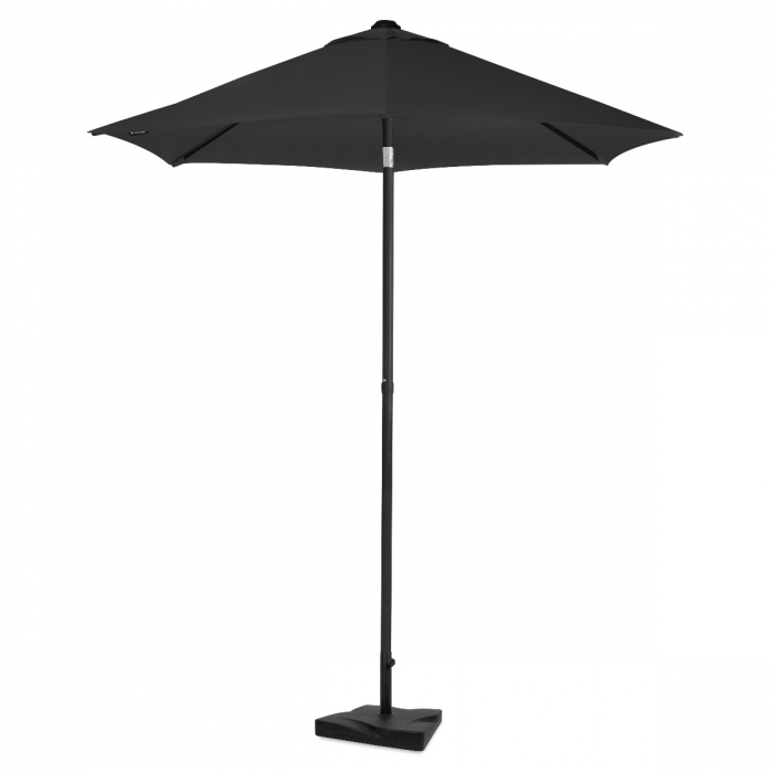VONROC Parasol Torbole – Ø200cm – Premium Parasol -  Antraciet/Zwart | Incl. Parasolvoet 20 kg.