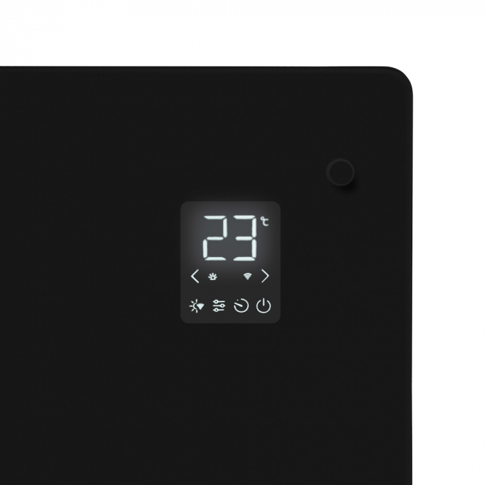 Luxe elektrische kachel – Convector - Glazen paneel – 1000W - Zwart | WIFI
