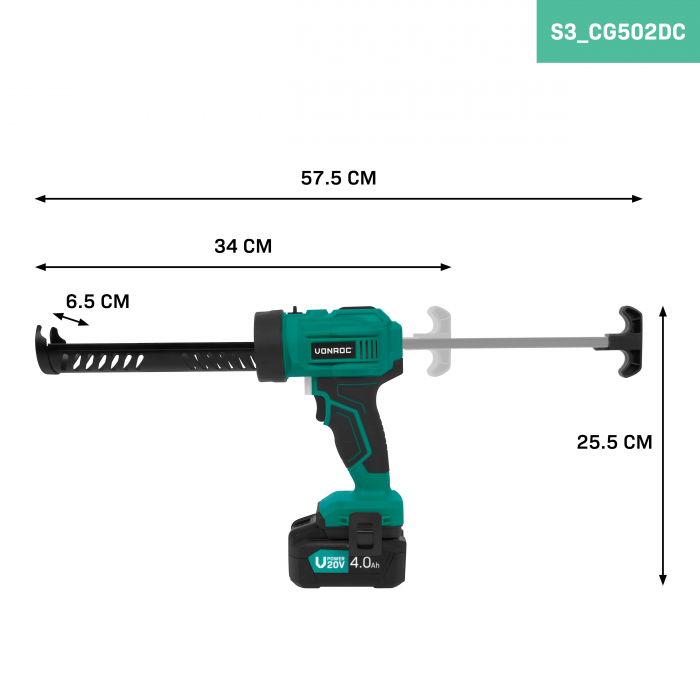 VONROC Accu Kitspuit 20V | Incl. 4.0Ah Accu en snellader