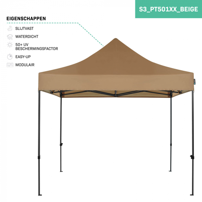 Easy-Up Party Tent – 6x3 m | Set incl. 2x Party Tent and 1x Connection Kit - Beige