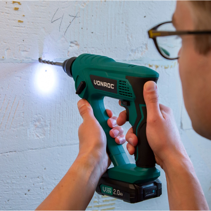 Rotary hammer 20V - 2.0Ah | Incl. battery and charger 