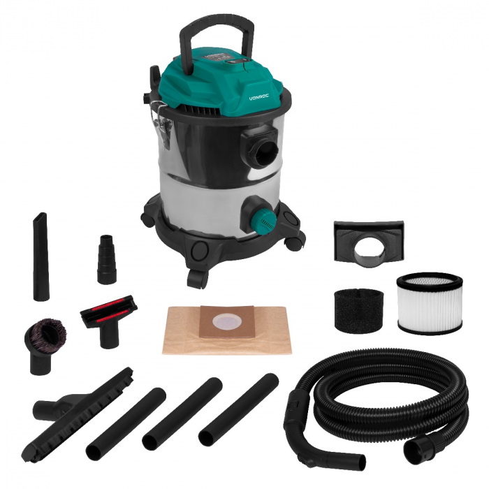 VONROC Nat- en droogzuiger 1400W – 20L tank en 6m stroomkabel