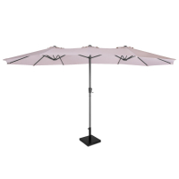 VONROC Parasol Iseo - 460x270cm – Premium Parasol - Beige | Incl. Parasolvoet 26 kg.