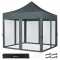 Partytent - 3x3m - Premium easy-up Partytent | Set incl. Muggennet zijwanden - Grijs