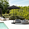 Parasol Torbole - Ø200cm – Premium parasol – Anthracite/black | Incl. concrete base 20 kg.