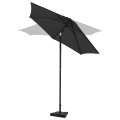 VONROC Parasol Torbole – Ø200cm – Premium Parasol -  Antraciet/Zwart | Incl. Parasolvoet 20 kg.
