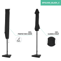 VONROC Parasol Torbole – Ø200cm – Premium Parasol -  Antraciet/Zwart | Incl. Parasolvoet 20 kg.