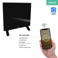 Luxe elektrische kachel – Convector - Glazen paneel – 1000W - Zwart | WIFI