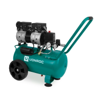 VONROC Stille Compressor – 57,5dB | 24 L - Olievrij – 750W – Groen