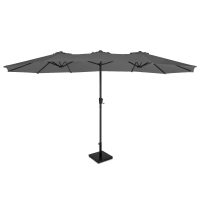 VONROC Parasol Iseo - 460x270cm – Premium Parasol - Grijs | Incl. Parasolvoet 26 kg.