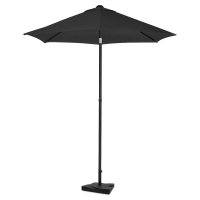 VONROC Parasol Torbole – Ø200cm – Premium Parasol -  Antraciet/Zwart | Incl. Parasolvoet 20 kg.