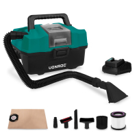 VONROC Compacte alleszuiger 20V – 2.0Ah | Incl. Accessoires, accu en snellader